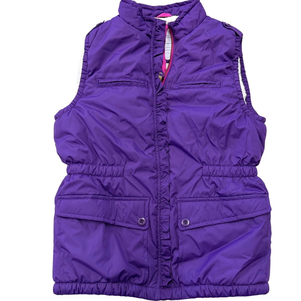 Gap Kids Girls XXL 14 16Purple Sherpa Ruffle Puffer Vest Kidcore Girlhoodcore